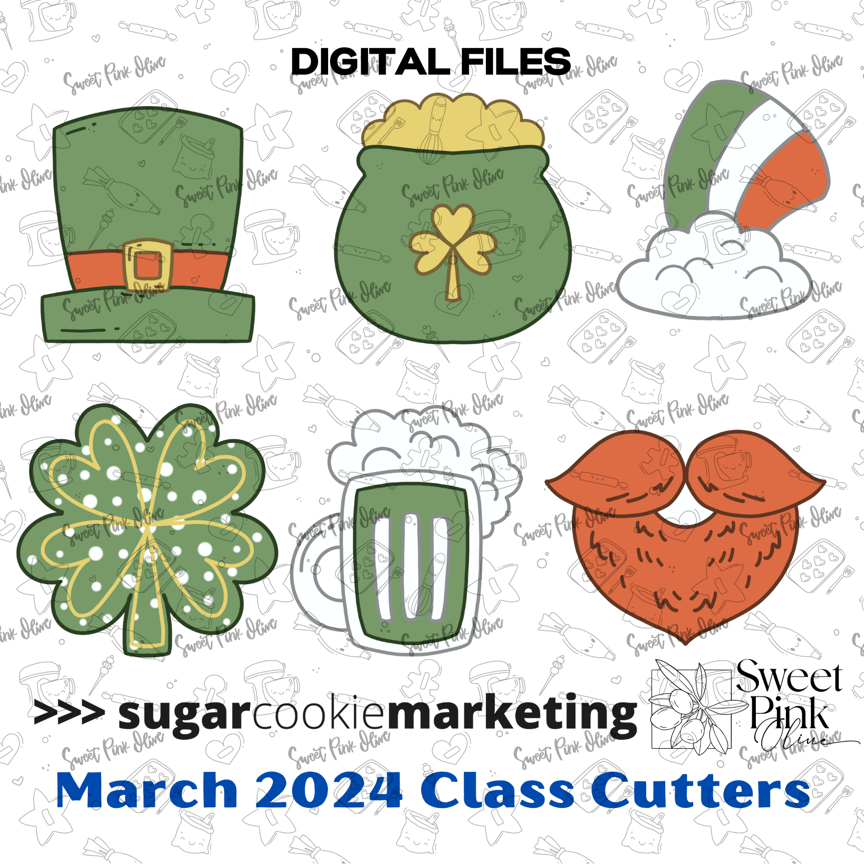 Sugar Cookie Marketing March 2024 STL Digital Download Sweet Pink Olive   CopyofCopyofPlaques 12 