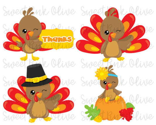 Thanksgiving Turkey Cookie Cutters Set 1