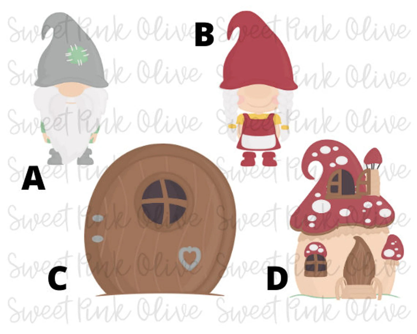 Gnome Cookie Cutters Set #2