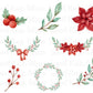 Christmas Florals, Leaves, Holly, Wreath