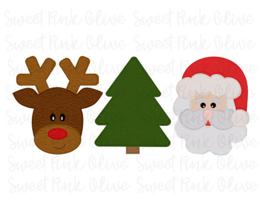 Christmas Reindeer, Tree and Santa