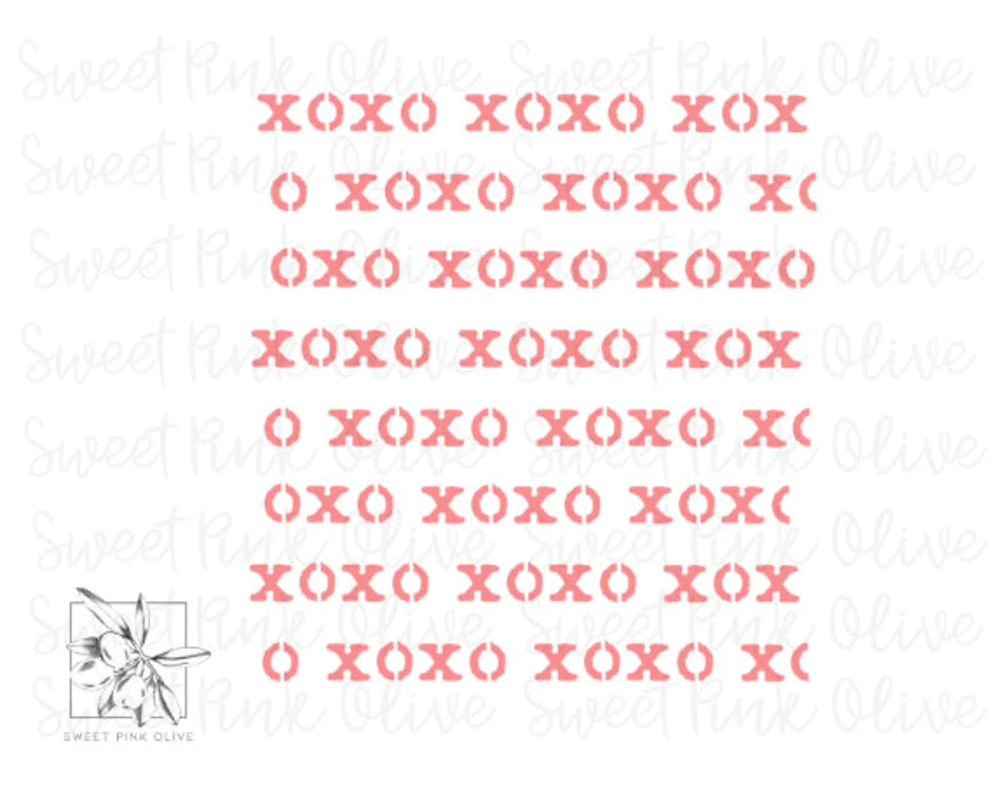 XOXO Typewriter Style Stencil