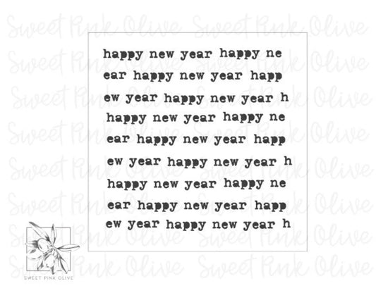 Happy New Year Typewriter Style Stencil