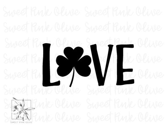 Love with Clover Stencil