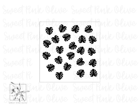 Tropical Leaves Scattered Stencil