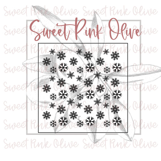 Scattered Snowflakes Stencil